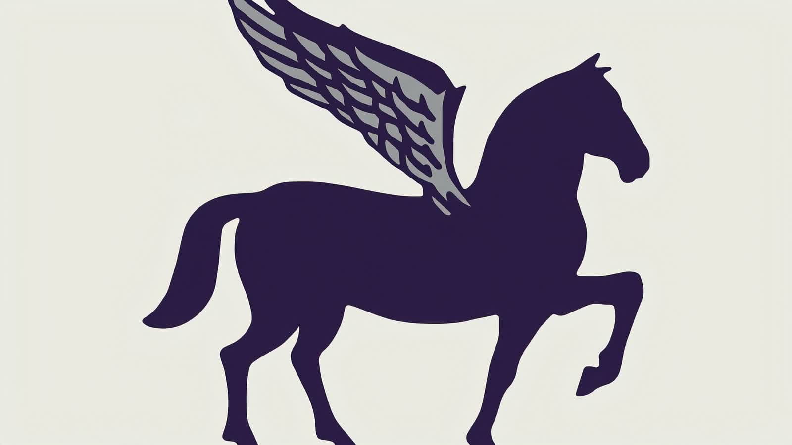 The original mark — a flat pegasus